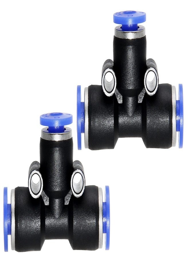 Mecion 4mm Push to Connect Fittings Air Hose T Connector Pneumatic Fittings Plastic Quick Release Connectors, Pack of 10 - Image 1